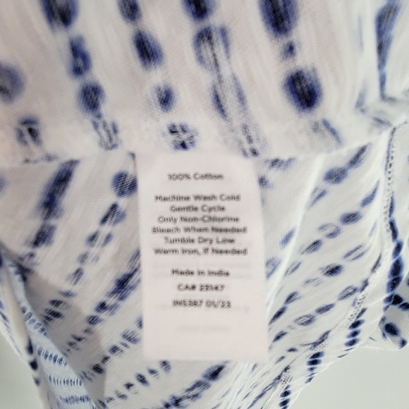 Talbots Womens  Blue & White Striped Cotton Side Tie Shift Dress Size Medium - Picture 3 of 5